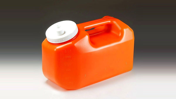Orange urine collection container for 24 hour urine test